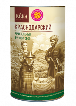Тубус чай зелёный крупнолистовой «Краснодарский» ручной сбор