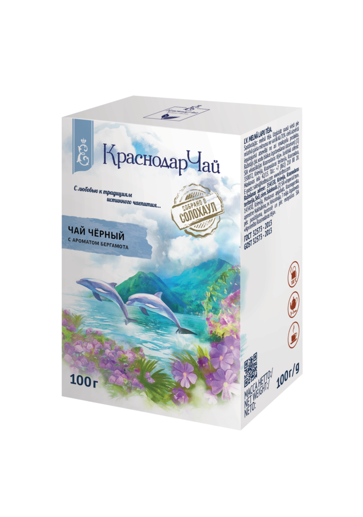 Чай черный листовой с ароматом бергамота Дельфины 100г